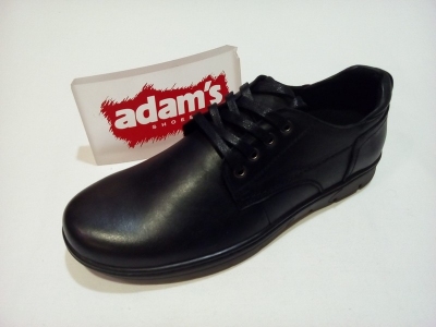 Adam's Shoes Σχ. 844-18501-16 "Casual Δετό" Μαύρο Δέρμα [844-18501-16]